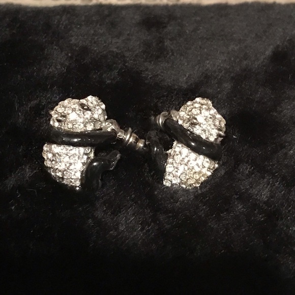 Genuine Crystal Panda Bear Earrings - Picture 5 of 5